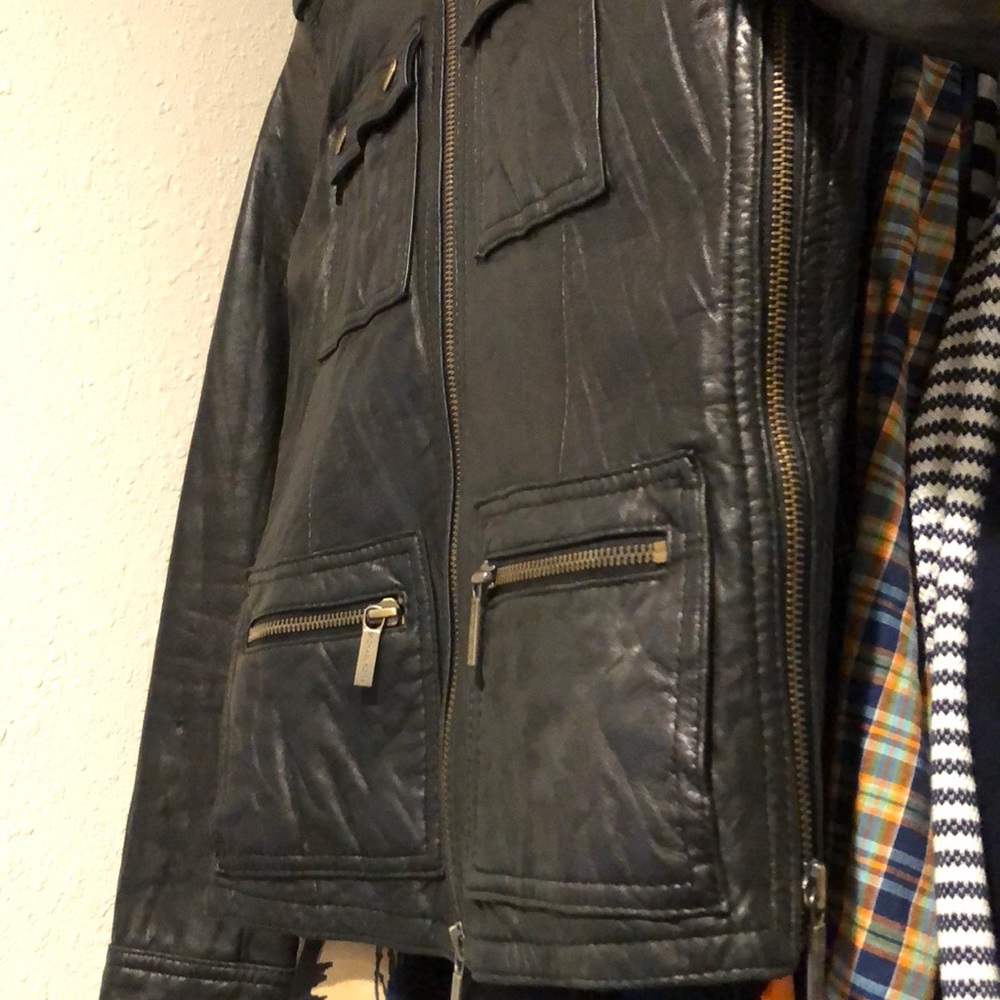 MICHAEL Michael Kors Black Leather Jacket P (Real Leather!!!) - Picture 5 of 8